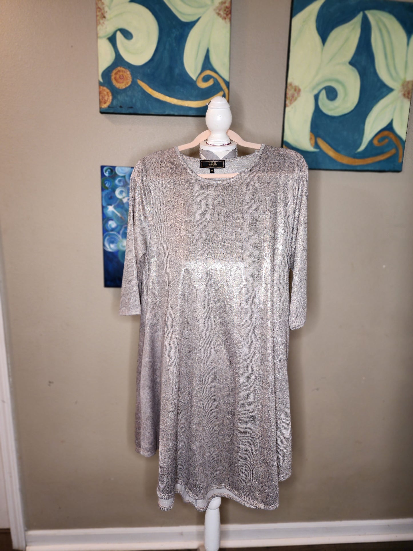 L & B Lucky and Blessed Snakeskin Print Tunic or Swing Dress