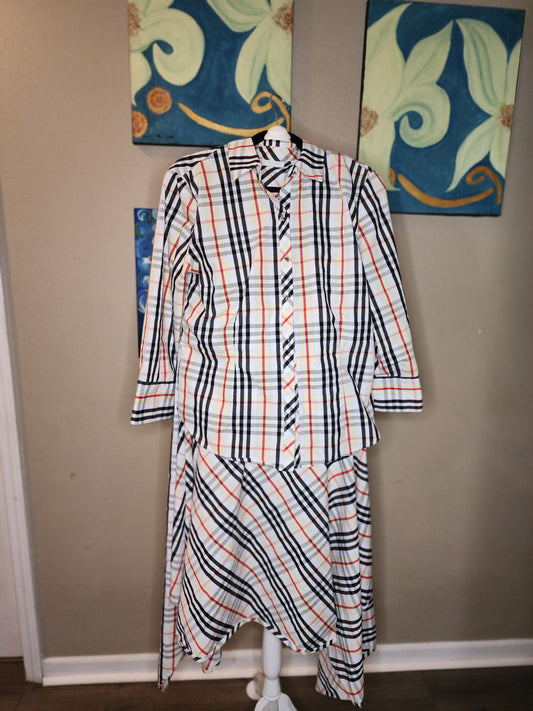 New York & Company Plaid Jockey Blouse