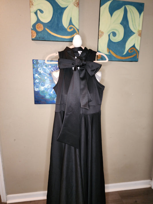 Quum Black Maxi Dress with Pussy Bow