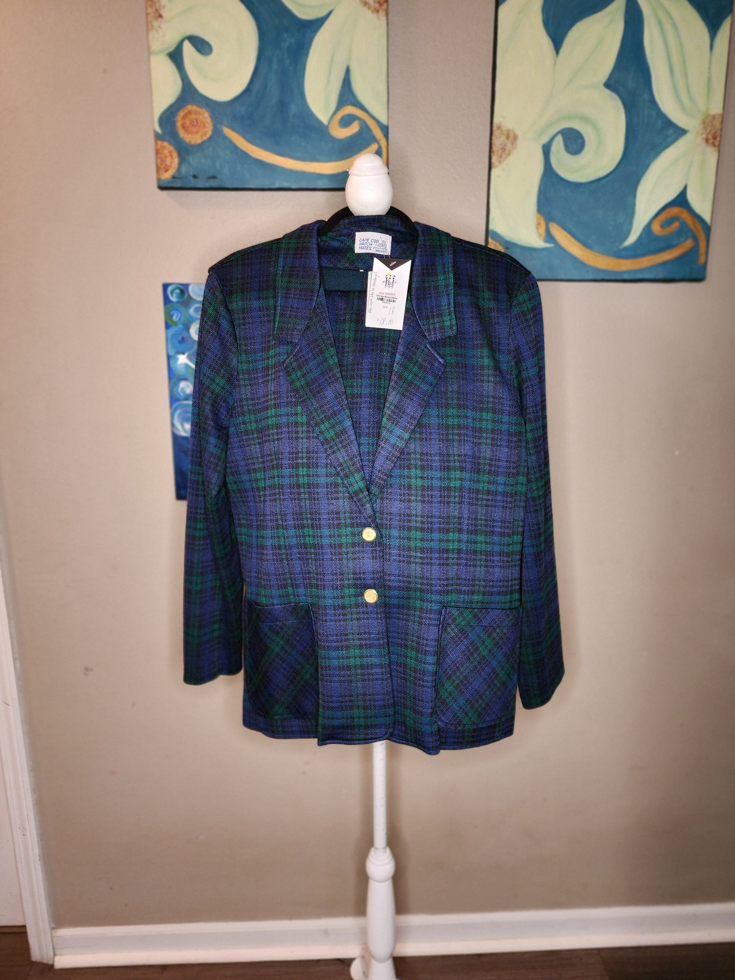 Cape Cod Match Mates Navy and Green Plaid Suit