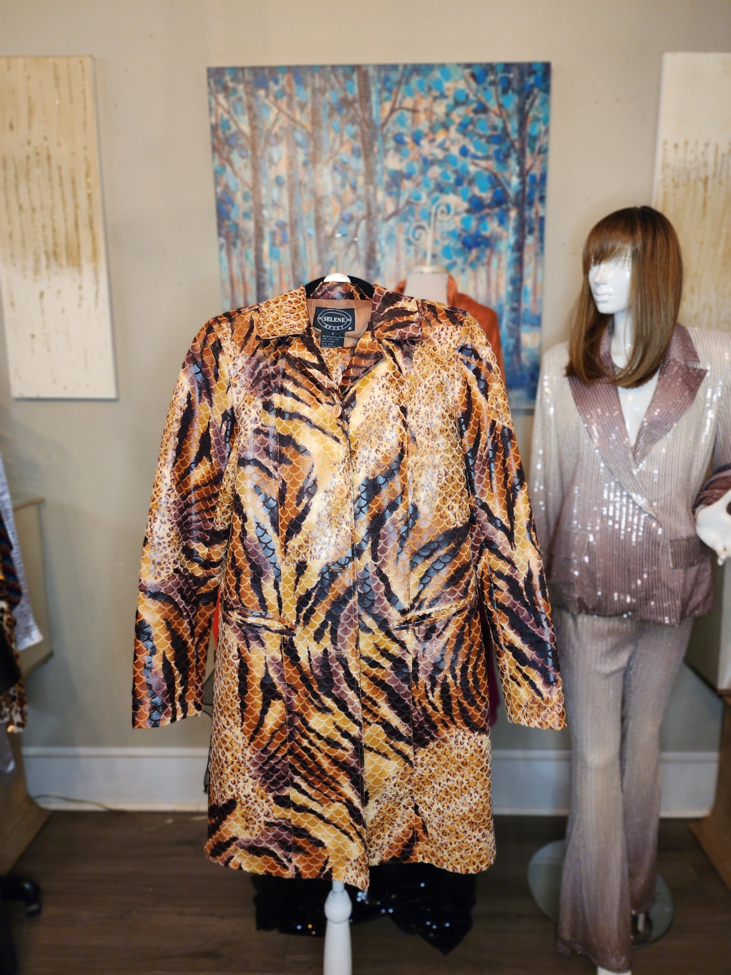 Selene Sport Faux Snake and Tiger Print 2 Piece Set