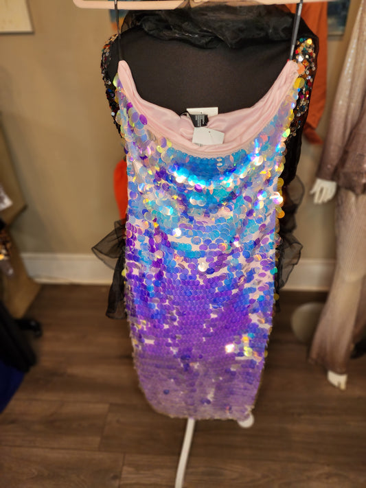 Forever 21 Knit Strapless Pink Multi Dress