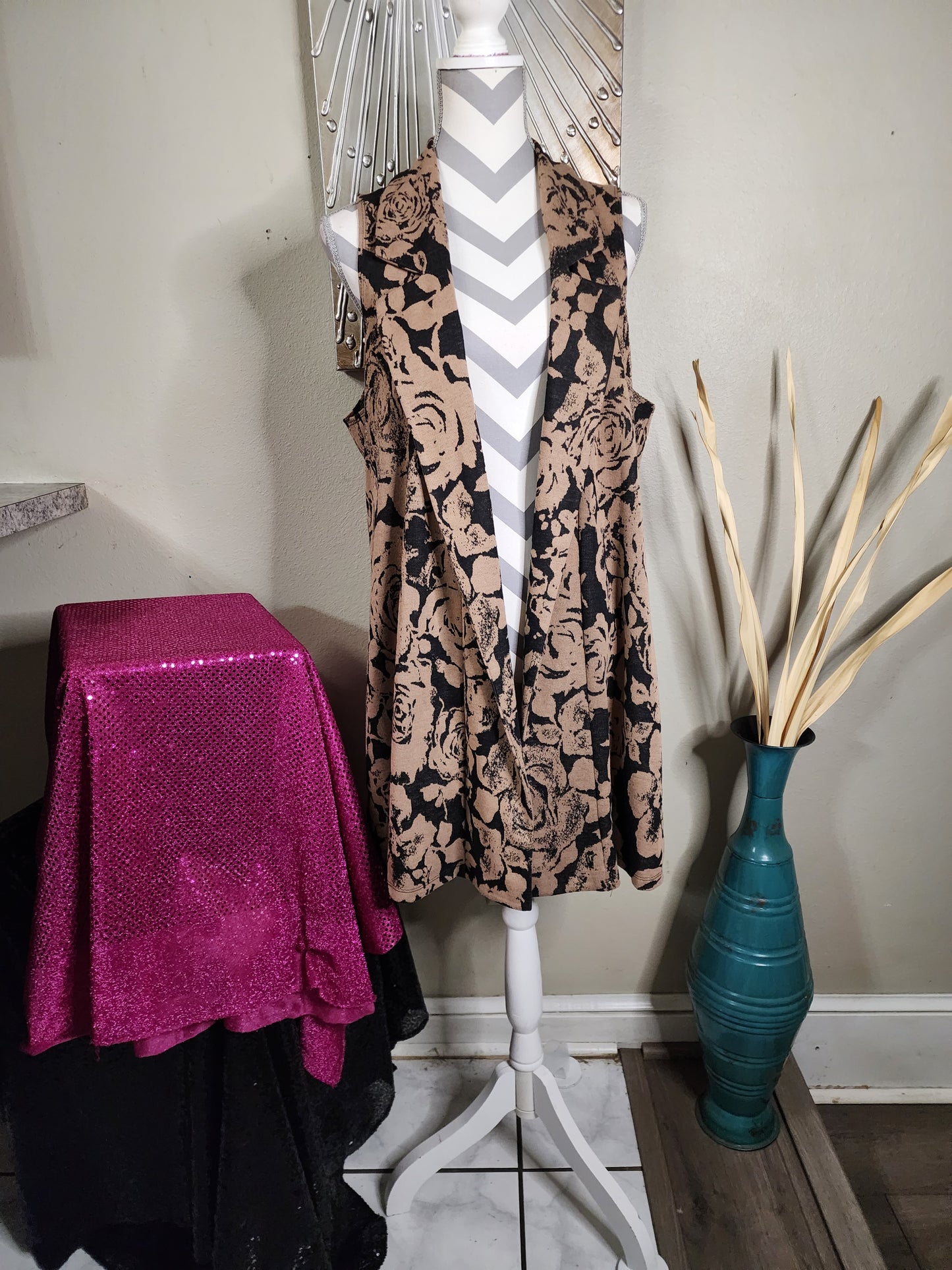H.I.P. Duster (Brown and Black Floral Print)