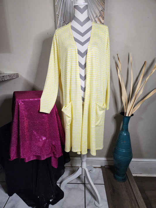 Lula Roe Yellow and White Duster