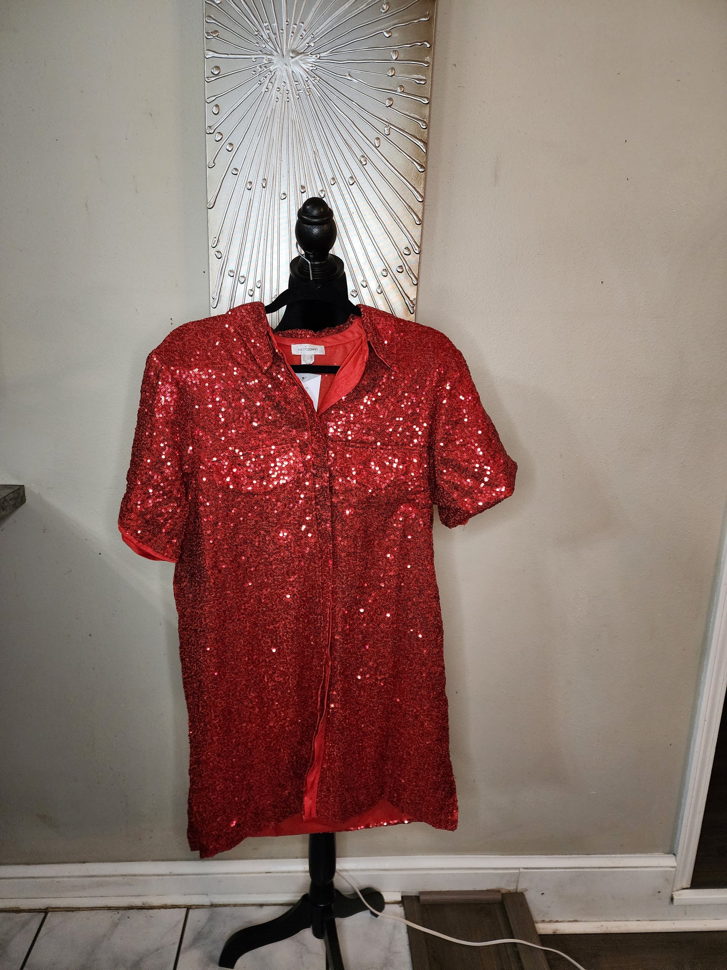 Extro & Vert Red Sequin Mini Dress