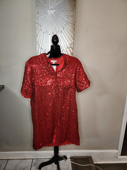 Extro & Vert Red Sequin Mini Dress