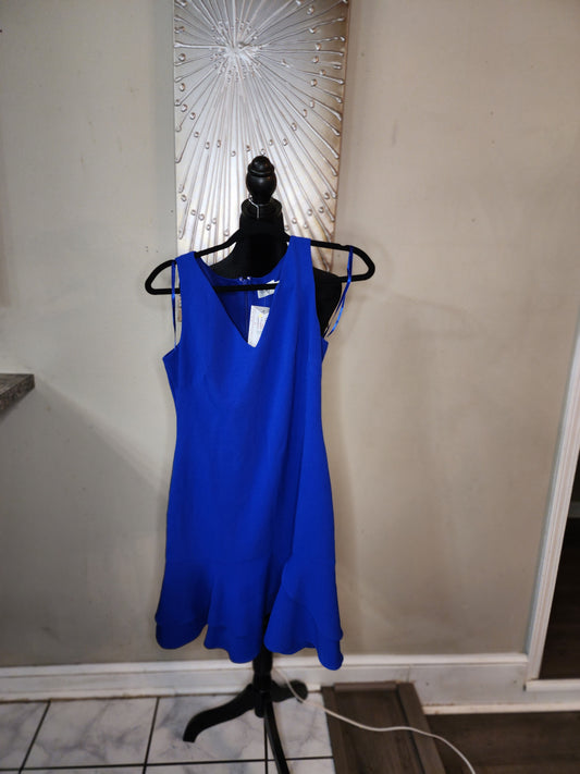 Eliza J Royal Blue Dress with Ruffle Bottom