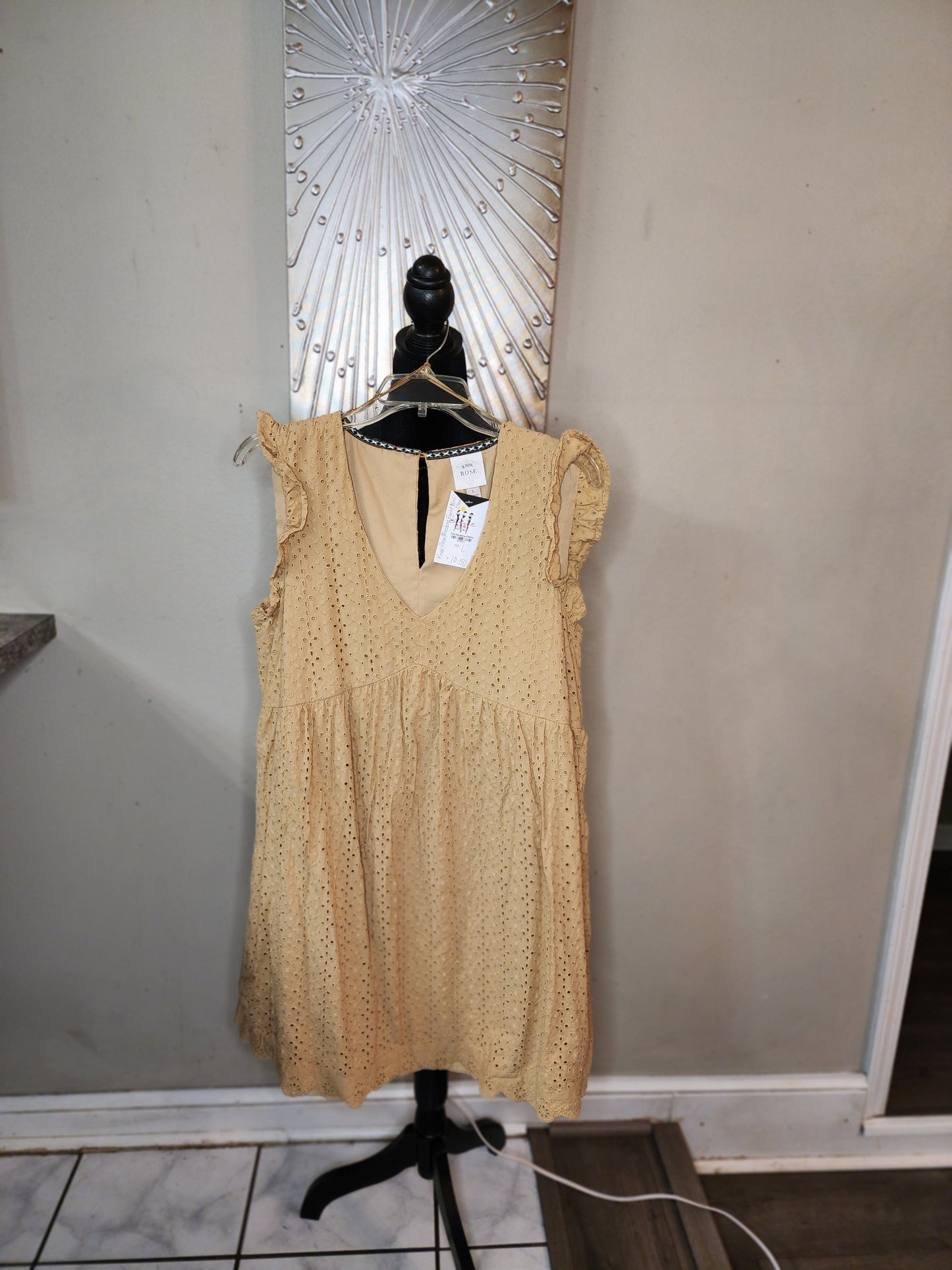 Knox Rose Mustard Eyelet Mini Dress