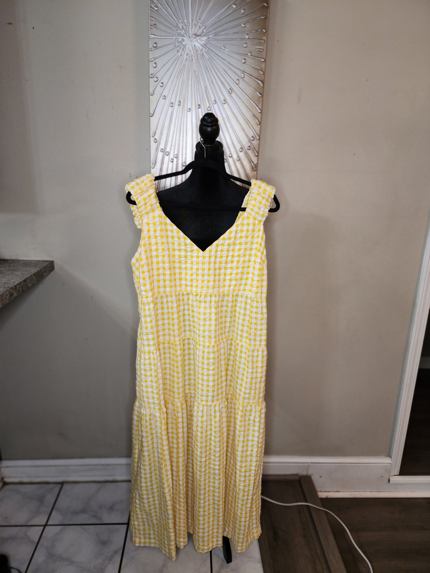 Old Navy Yellow and White Gingham Sundress