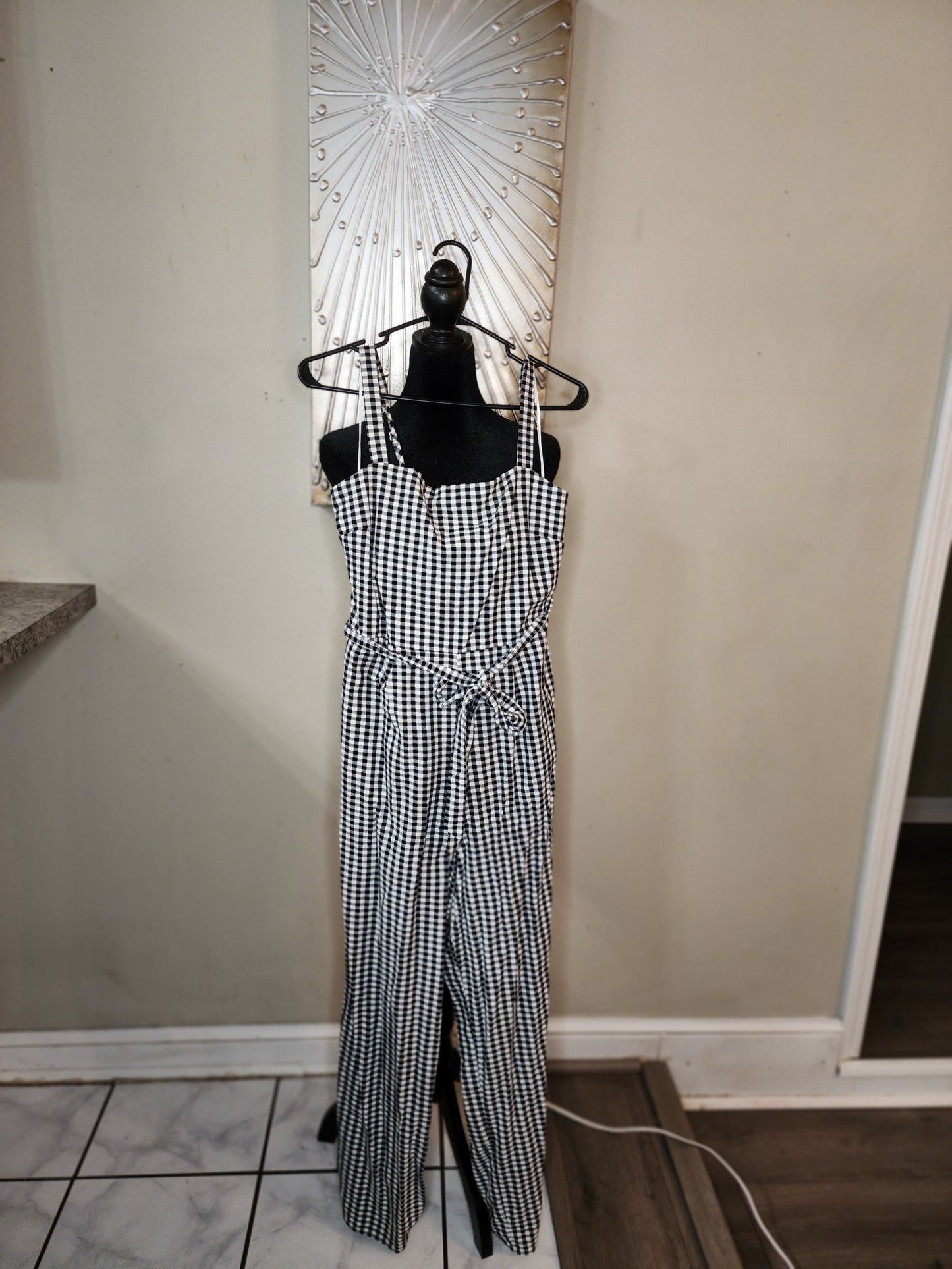 Lou Rain Black and White Gingham Jumpsuit