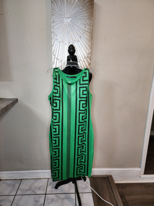 Nice Forever Green Greek Design Sheath Dress