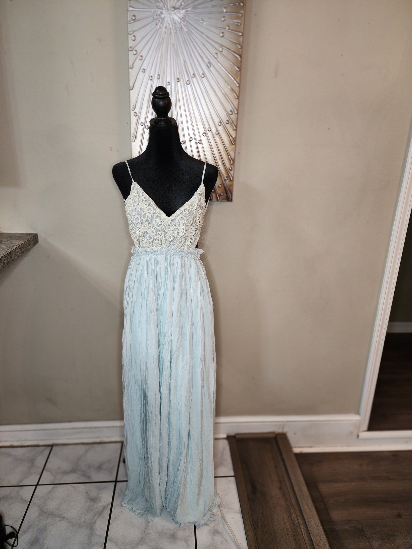 Dainty Hooligan Powder Blue Halter Maxi Dress