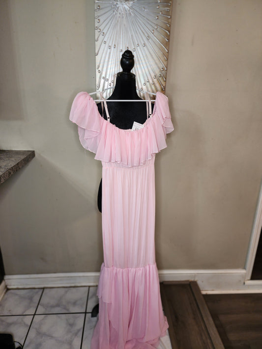 Light Pink Layered Maxi Dress