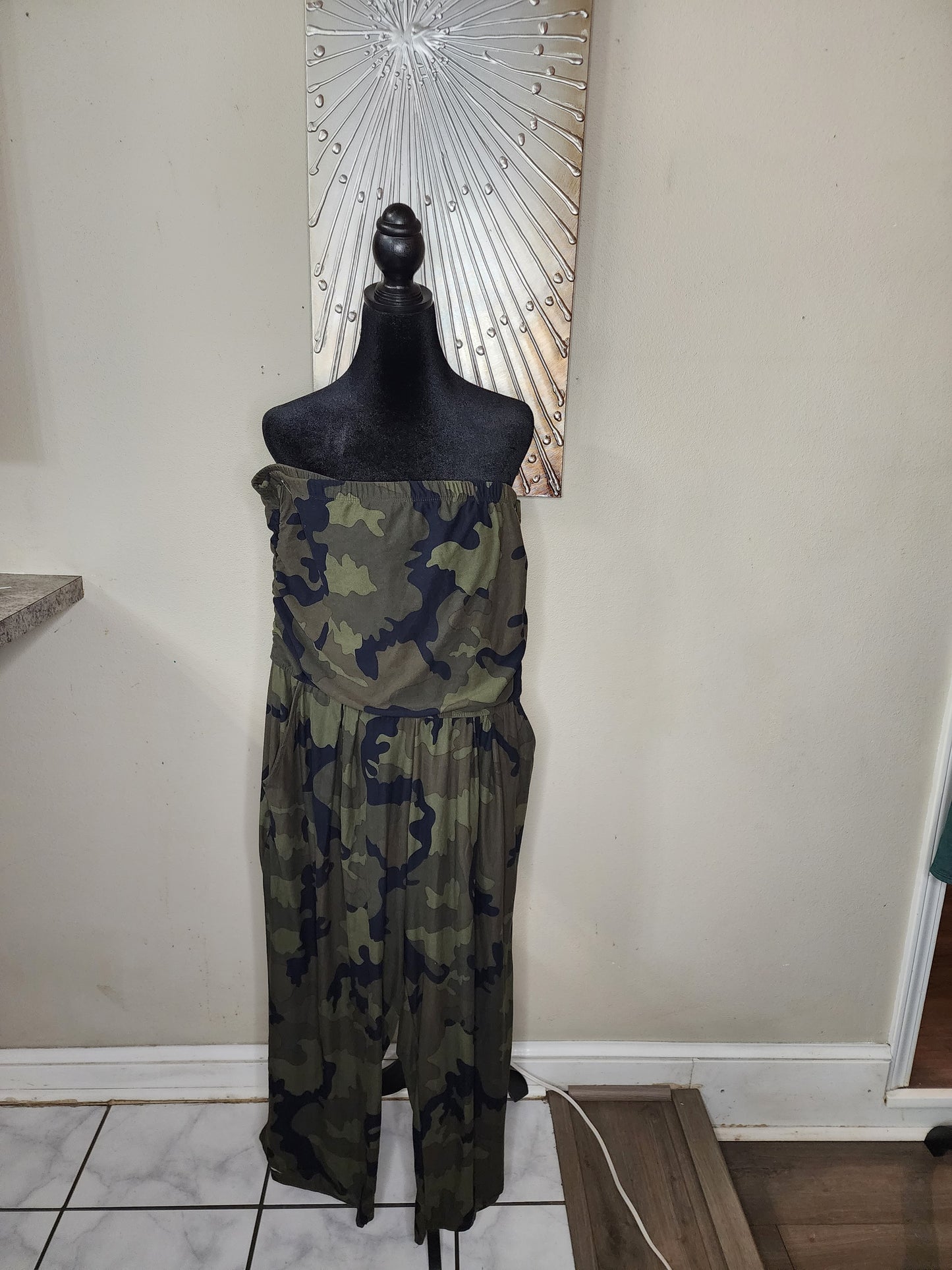 J for Justify Camo Strapless Jumpsuit