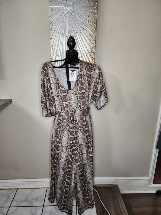 Pretty Little Things Animal Print Belted Jumpsuit