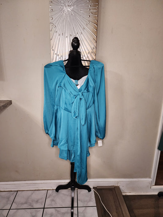 Teal Green Ruffle Romper