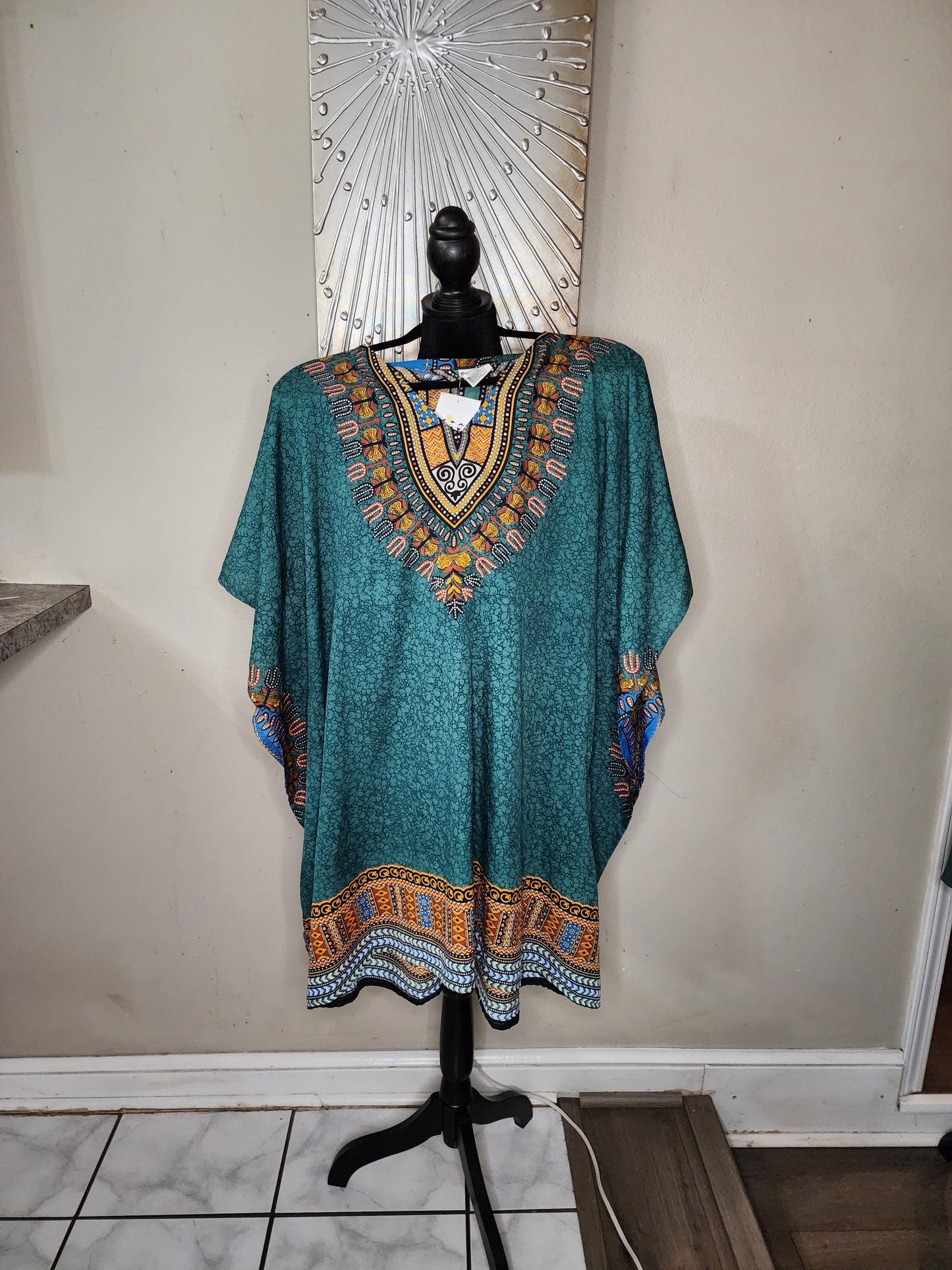 Green Dashiki Blouse