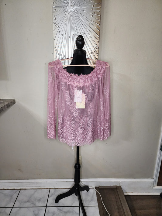 Rebellion Again Lace Off the Shoulder Blouse