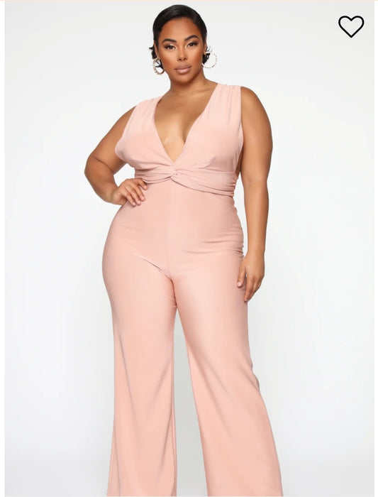 Sleeveless Krissy Deep V Jumpsuit